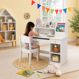 Children's White Homework Desk | Bureau | Storage Shelves & Drawer 