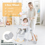 Folding and Reclining Baby High Chair | 6 Height Adjustable | 5 Point Harness | 6m 