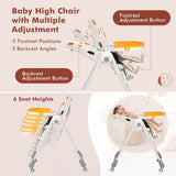 Cartoon Baby High Chair with 3 Recline Positions