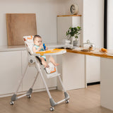 Adjustable Patterned Baby High Chair with 3 Recline Positions