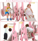 Toddlers Montessori Swing and Slide Set | Basketball Hoop | Indoor Outdoor | Pink, Grey or Blue