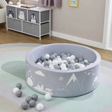 Montessori Ball Pit | Ball Pool |  Thick Inner Floor Mat | 200 FREE balls | 90 x 90 x 30cm | Grey