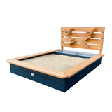 Anthracite and natural wooden sandpit for children
