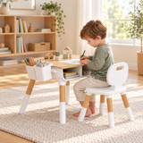 Little Helper Grow With Me height adjustable kids table and chair set with storage
