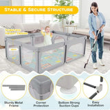XL Montessori Portable Baby Playpen and Ball Pool with Pull-up Rings, 50 Balls, Mat & Carry Bag at size 2m x 1.6m  in light or darker grey
