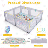 189 x 158 cm baby playpen with mat and carry bag