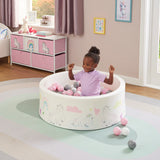 Montessori Ball Pit | Ball Pool |  Thick Inner Floor Mat | 200 FREE balls | 90 x 90 x 30cm | Unicorns