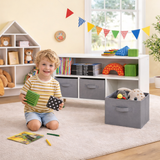 child height book shelf with fabric drawers