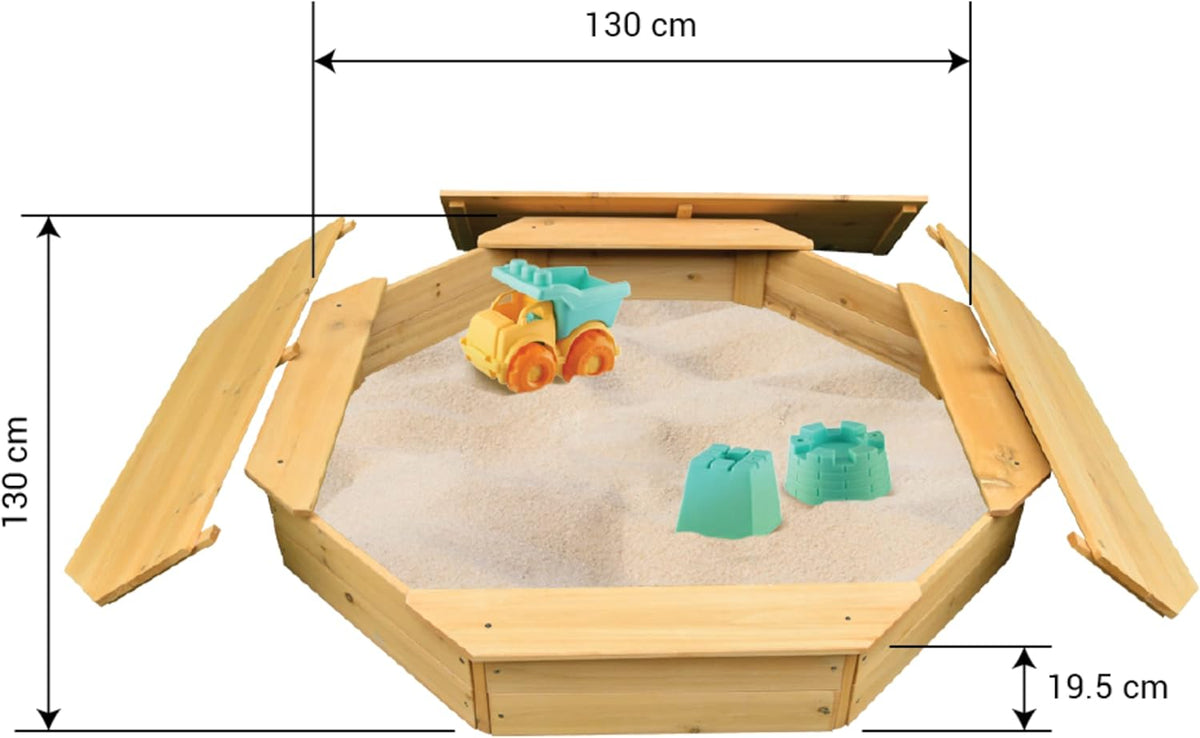 Kids Large Eco Timber Wooden Sandpit Wooden Lid Cover 1.3m diameter www.littlehelper.co.uk