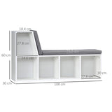 Childrens Bookcase | Toy Storage Unit | Kids Reading Seat | White Grey Seat