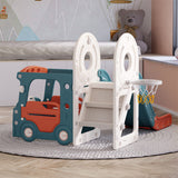 Bus et toboggan de jeu Montessori pour enfants | Panier de basket | Intérieur Extérieur | Vert ou Beige