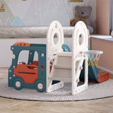 Children's Montessori Play Bus and Slide | Basketball Hoop | Indoor Outdoor | Green or Beige