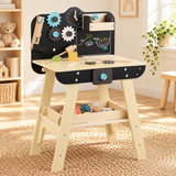 Children’s wooden workbench with hammer, screwdriver, wrench and vice