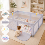 Extra large baby playpen with mat balls and pull-up rings