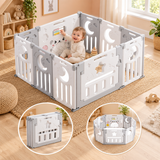 10-panel foldable baby playpen arranged in a 115 × 115cm square