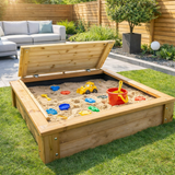 Little Helper Sandpit with Optional Foldable Lid