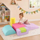 Pastel multicolour toddler soft play climbing blocks set