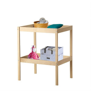 Otwarty przewijak dla niemowląt z drewna bukowego Eco | Stół ze schowkiem | Buk z białymi półkami