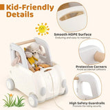 Ride-on toddler train with rounded corner