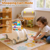 Ride-on toddler train with rounded corner