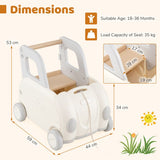 toddler pull-along train cart with 70 cm tow rope for supervised play
