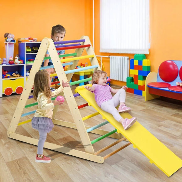 Childrens wooden climbing frame with slide cheap