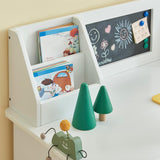 Montessori Homework Desk | Blackboard | Bookshelf | Storage & Ergonomic Chair | White | 5 Years+