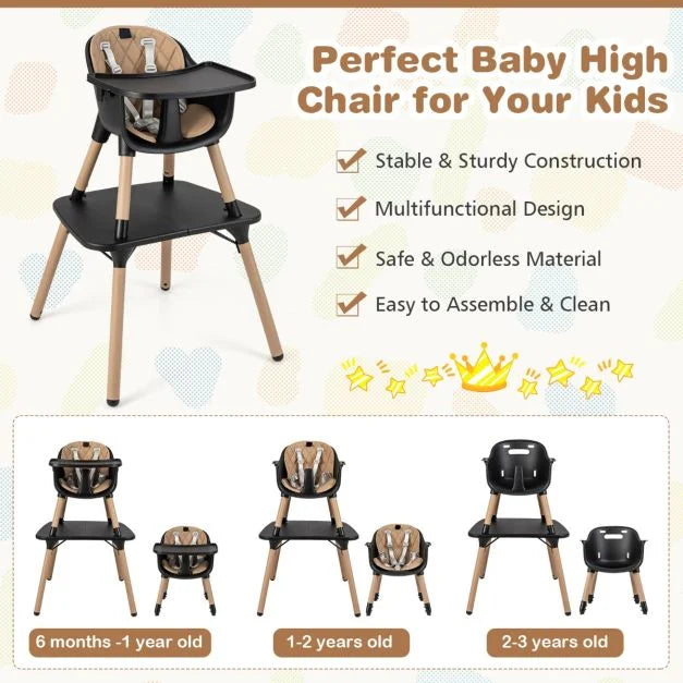 5 In 1 Wood Mix Grow with Me Baby High Chair Childrens Table Chair www.littlehelper
