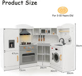 Large Montessori Toy Kitchen | Ice Maker | Ovens | Washing Machine | Lights & Sounds | 3-10 Years | Accessories