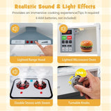 White Space saving corner toy kitchen with realistic lights and sounds