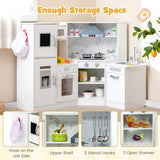 Children's wooden play kitchen with dishwasher chalkboard and accessories