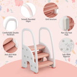 Grow-with-me Montessori Step Stool | Learning Tower | White Pink | 12 months and up