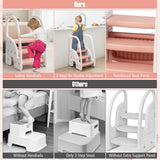 Grow-with-me Montessori Non Slip Step Stool | Learning Tower | White & Pink | 12 months plus