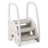 Sgabello antiscivolo Montessori Grow-with-me | Torre di apprendimento | Bianco e grigio | 12m+