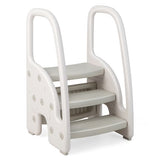 Grow-with-me Montessori Non Slip Step Stool | Learning Tower | White & Grey | 12m+