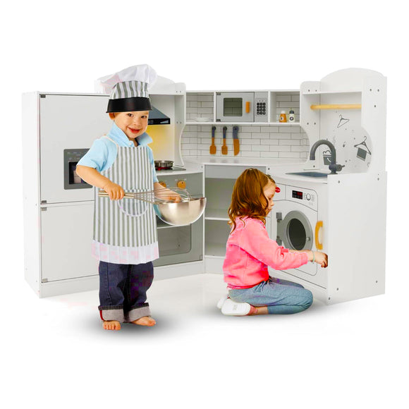 Large Deluxe Toy Kitchen | Ice Maker | Ovens | Washing Machine | Lights & Sounds | 3-10 Years | Accessories