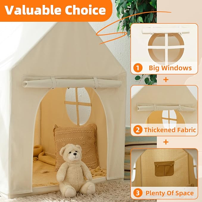 100% Canvas Large Play House Wendy House Doors Windows