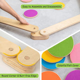 Pikler  Montessori | Eco Wood Balance Beam | Stepping Stones & Discs | Natural 