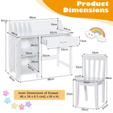 Children's Montessori Homework Desk | Storage Cupboard & Chair | White | 3-10 Age Range