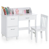 Children's Montessori Homework Desk | Storage Cupboard & Chair | White | 3-10 Years