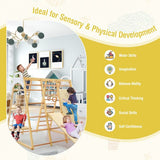 8-in-1 Eco Wood Montessori Climbing Gym with Swing | Slide | Climbing Wall | Monkey Bars | Natural | 3 Years+
