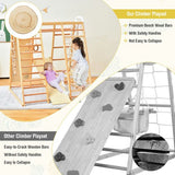 Children's 8-in-1 Eco Wood Montessori Climbing Gym with Swing | Slide | Climbing Wall | Monkey Bars | Natural | 3 Years Plus