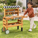 2-in-1 children’s workbench with wheels and easy-grip handle