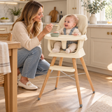 Deluxe 4-in-1 Wooden Highchair, Booster Seat, Toddler Chair & Stool