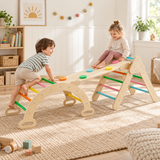 6-in-1 Eco Wooden Climbing Frame | Montessori Pikler Set | Arch | Rocker | Slide | Climbing Triangle | Den