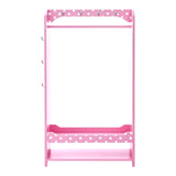 Montessori Dress Up Rail | 2 Tier Shelves | Mirror & Shoe Space | Pink | 1.02m