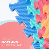 Interlocking Montessori Thick Foam Play Floor Mats | Jigsaw Mats for Baby Playpens and Playrooms | Macaroon Cols