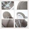 Reclining baby and toddler highchair with adjustable footrest and removable tray