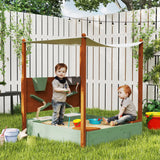 This unique 2-in-1 sandpit with water wall and sand wall will keep tots amused for hours and comes with a removable sun canopy