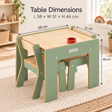 Little Helper wooden toddler table and chairs with rounded edges